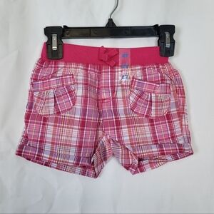 Children's Place Girls Pink White Plaid Pull‎ On Casual School Shorts 4T New